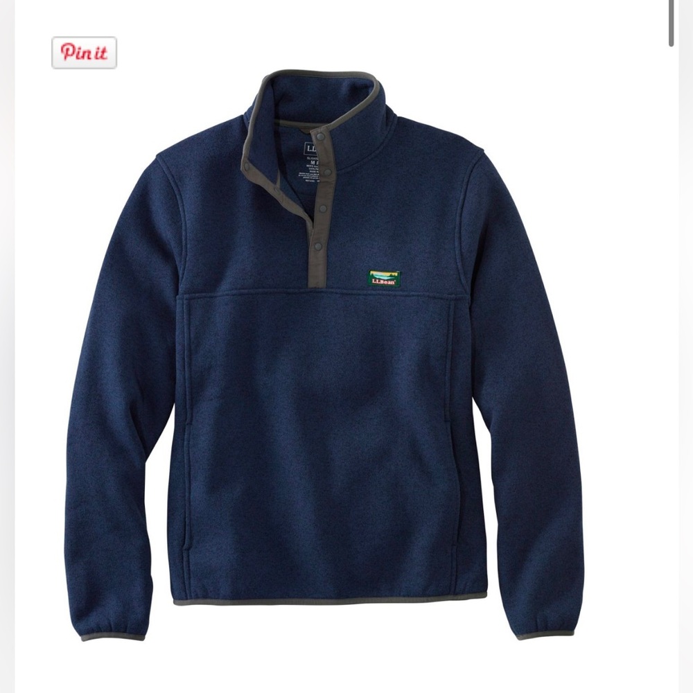 LL Bean men’s fleece pullover - navy, large